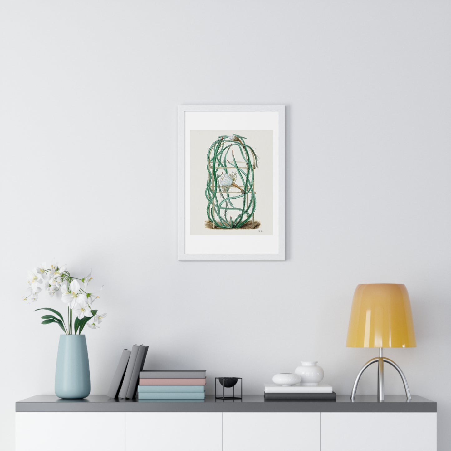 Snake Cactus, from 'Familie Der Cacteen' (1893-1905) from the Original, Framed Art Print