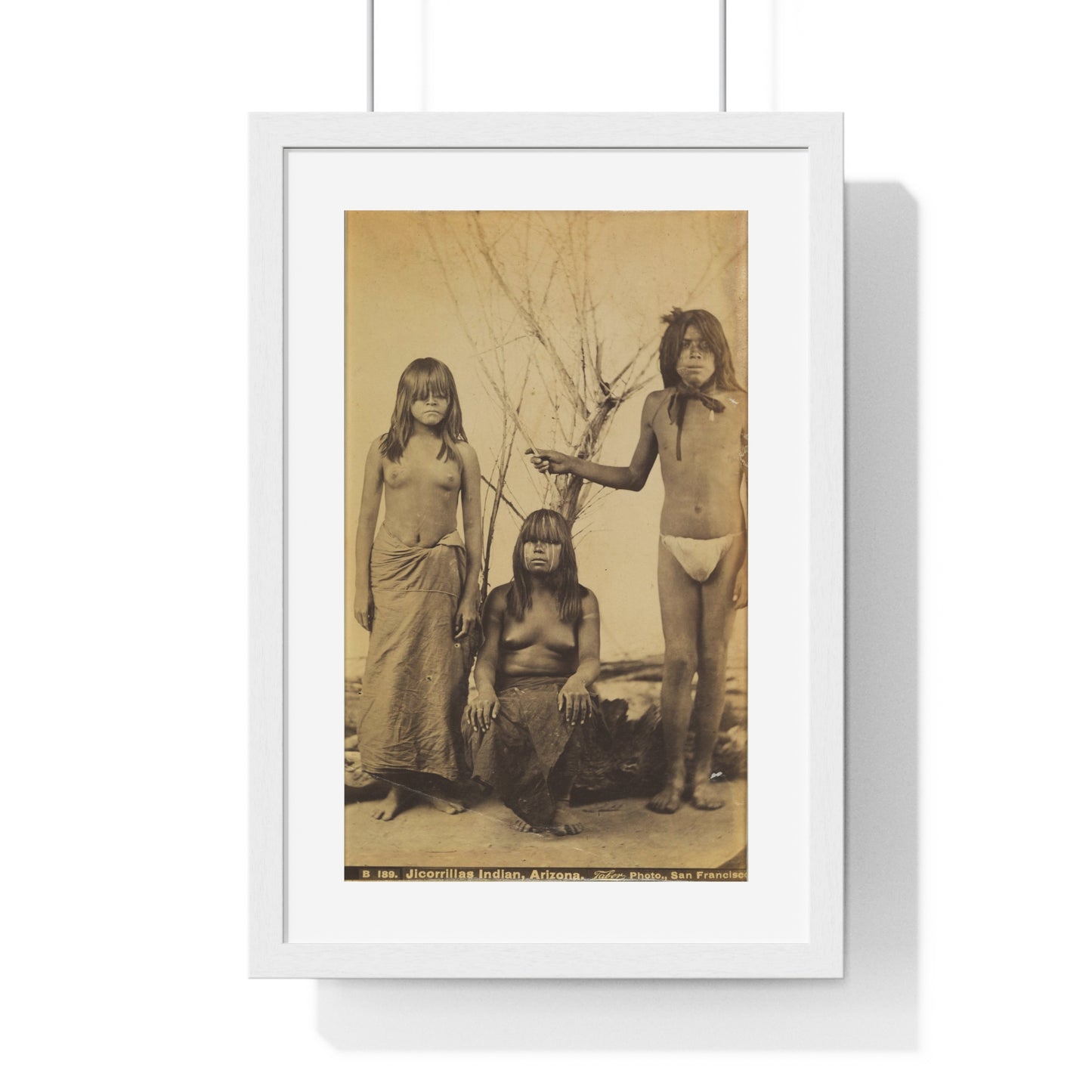 Jicorillas Indian, Arizona (circa 1875) Photographed by Isaiah West Taber, from the Original, Framed Print