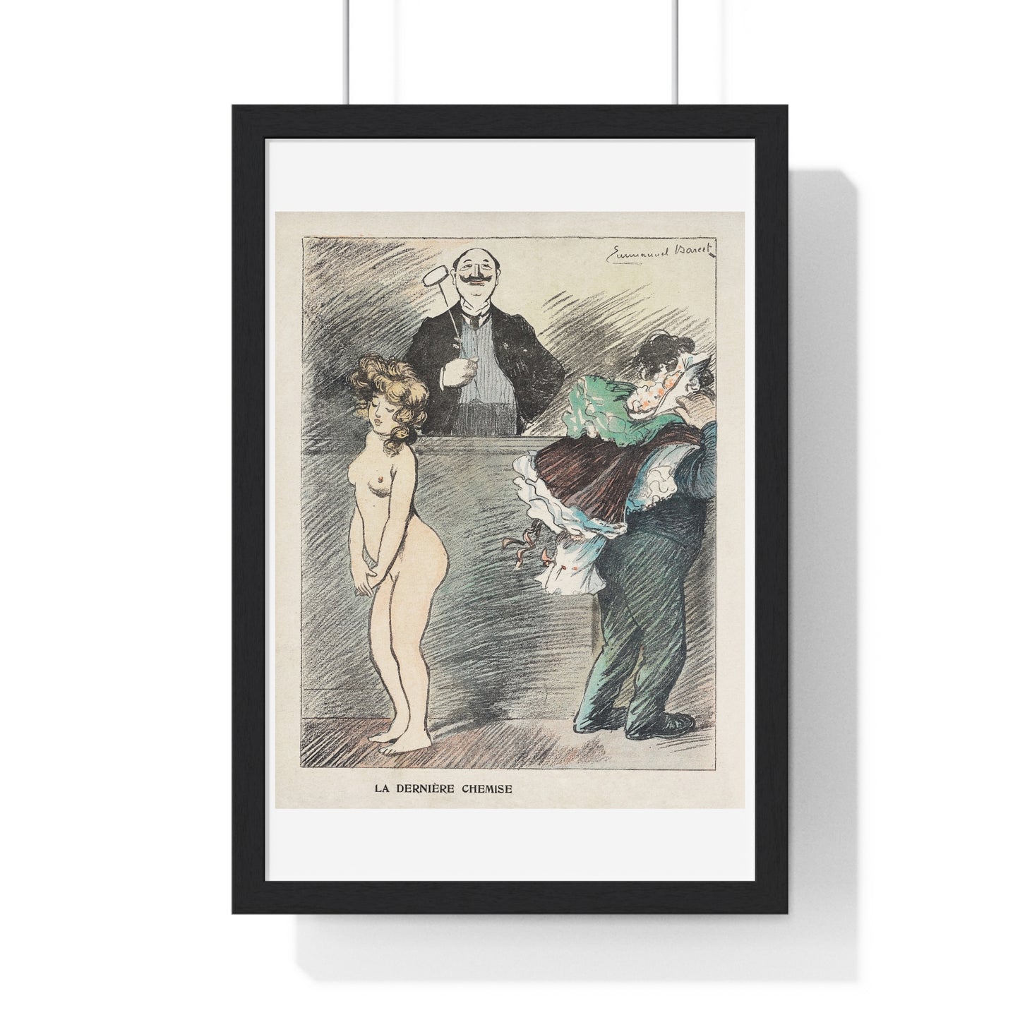 Veilinghouder met een Naakte Vrouw (1905) by Anonymous, from the Original, Framed Art Print