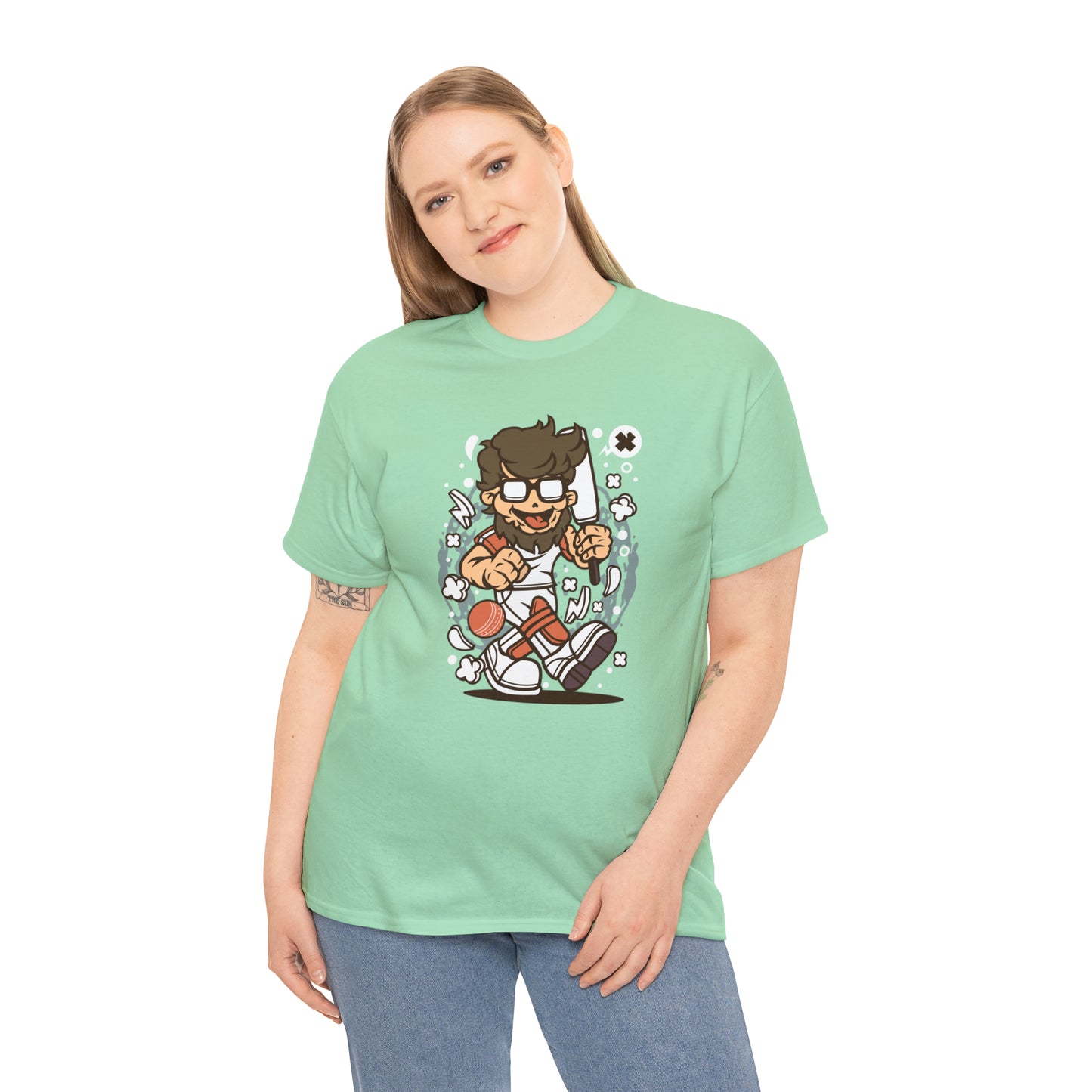 Hipster Cricket Cartoon T-Shirt