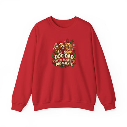 Dog Dad "Santa’s Favourite Dog Walker" Christmas Sweatshirt