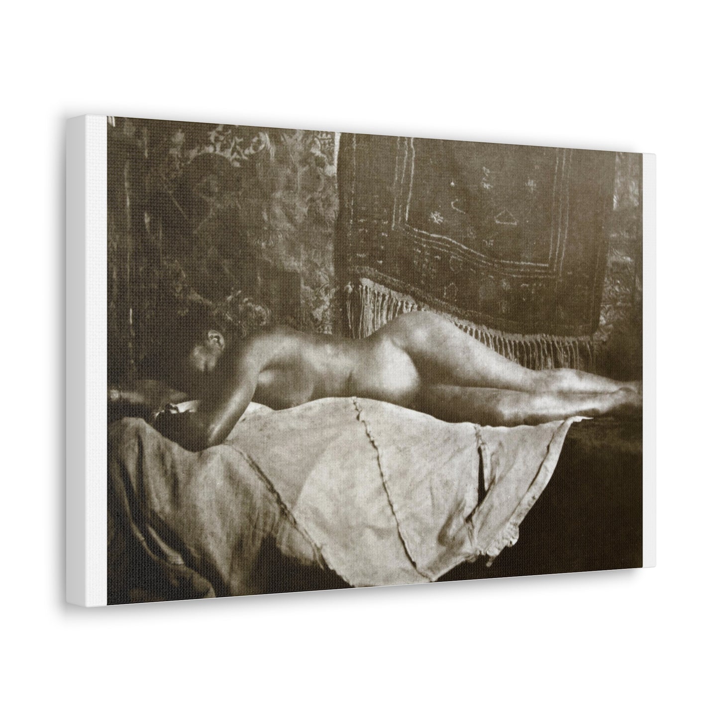 Reclining Nude 'Liggend Naakt' (1800–1900) by George Hendrik Breitner, from the Original on Satin Canvas