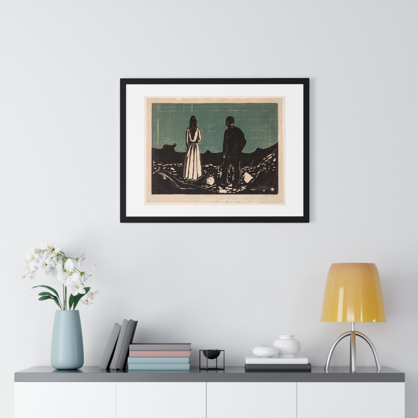 Two People. The Lonely Ones (1899) by Edvard Munch, from the Original, Framed Print