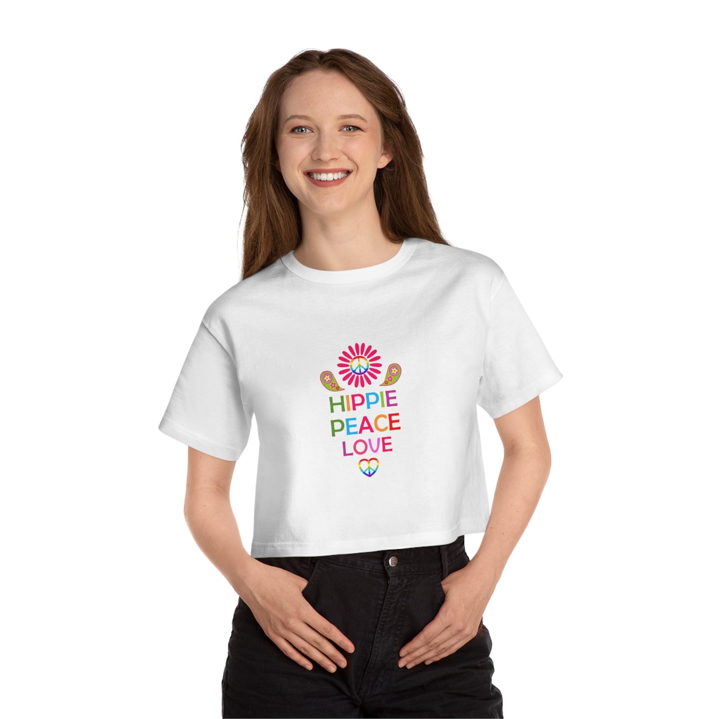 Hippie Peace Love Women's Heritage Cropped T-Shirt