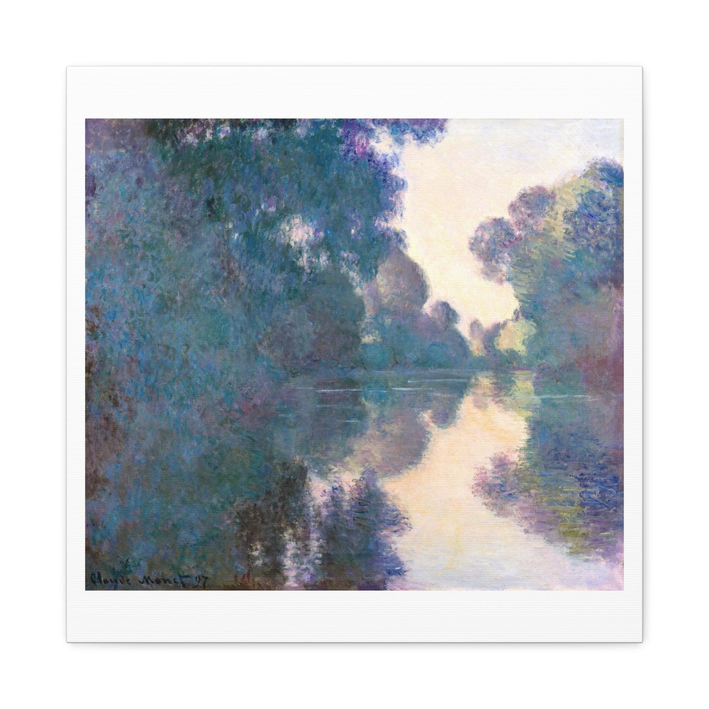 Morning on the Seine near Giverny (1897) by Claude Monet, from the Original, Art Print on Canvas