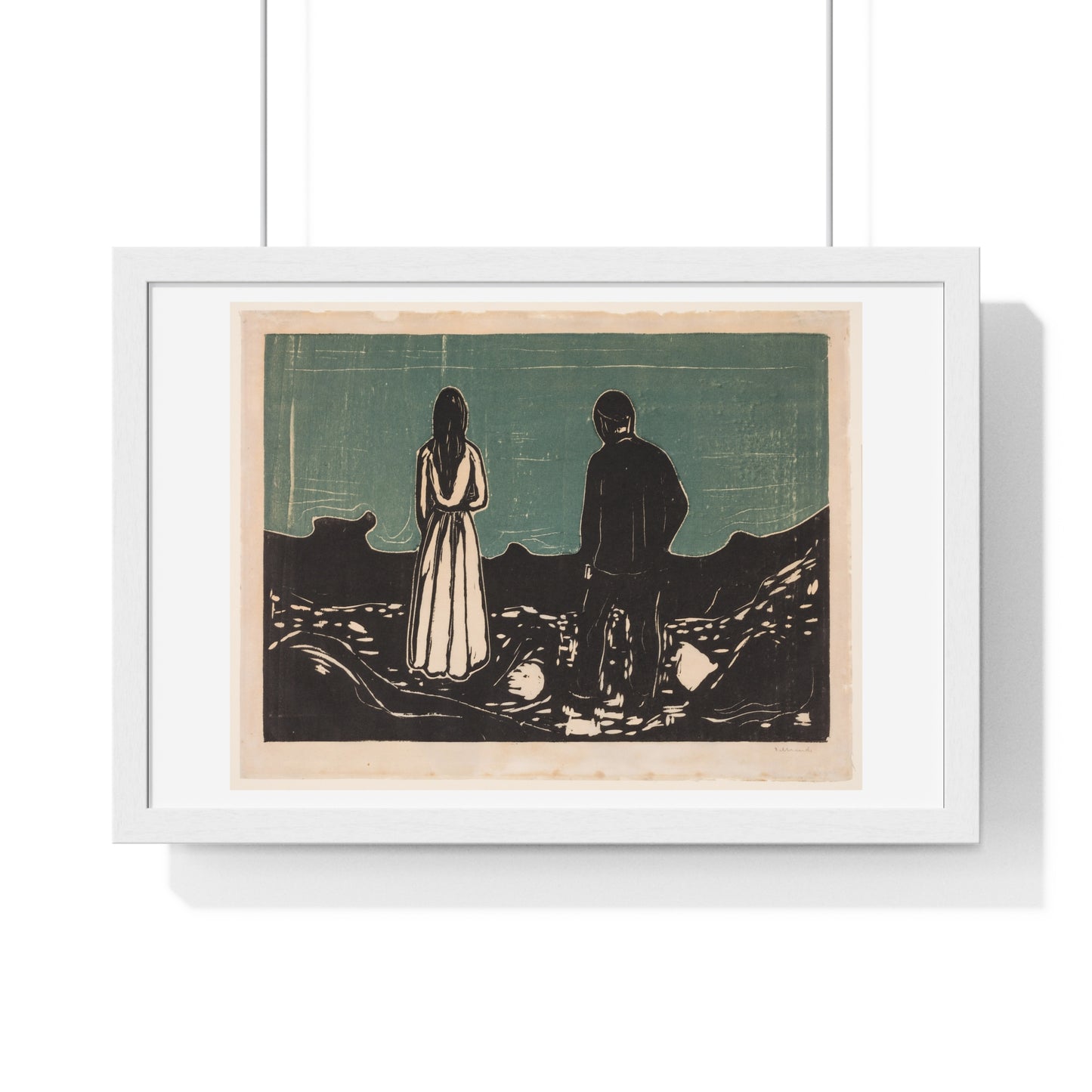 Two People. The Lonely Ones (1899) by Edvard Munch, from the Original, Framed Print