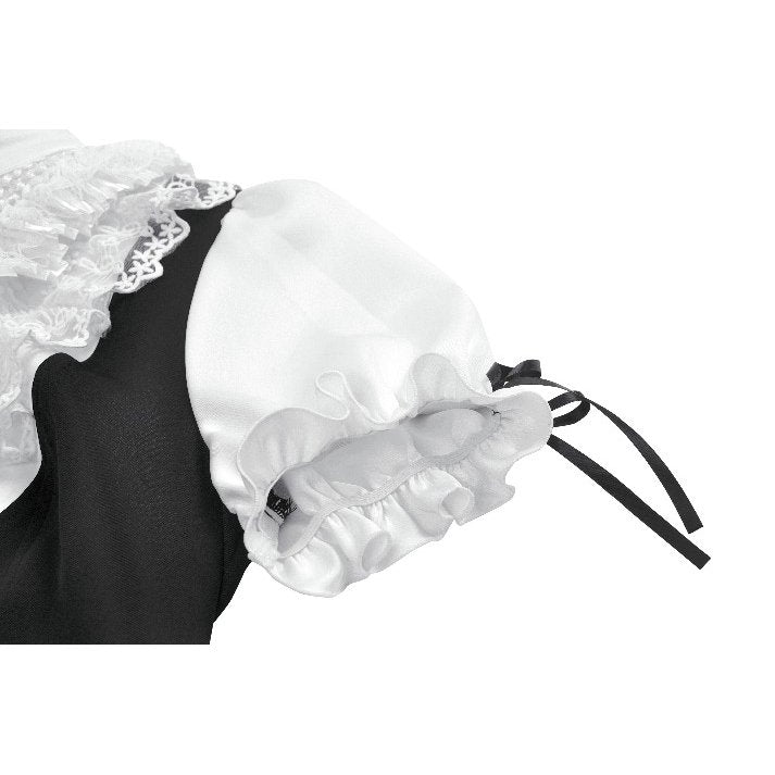 Dark in Love Court-Style Black and White Lace Blouse