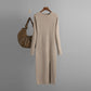 Vireous Daily Business Wear Long Sleeve Skinny Knit Dress