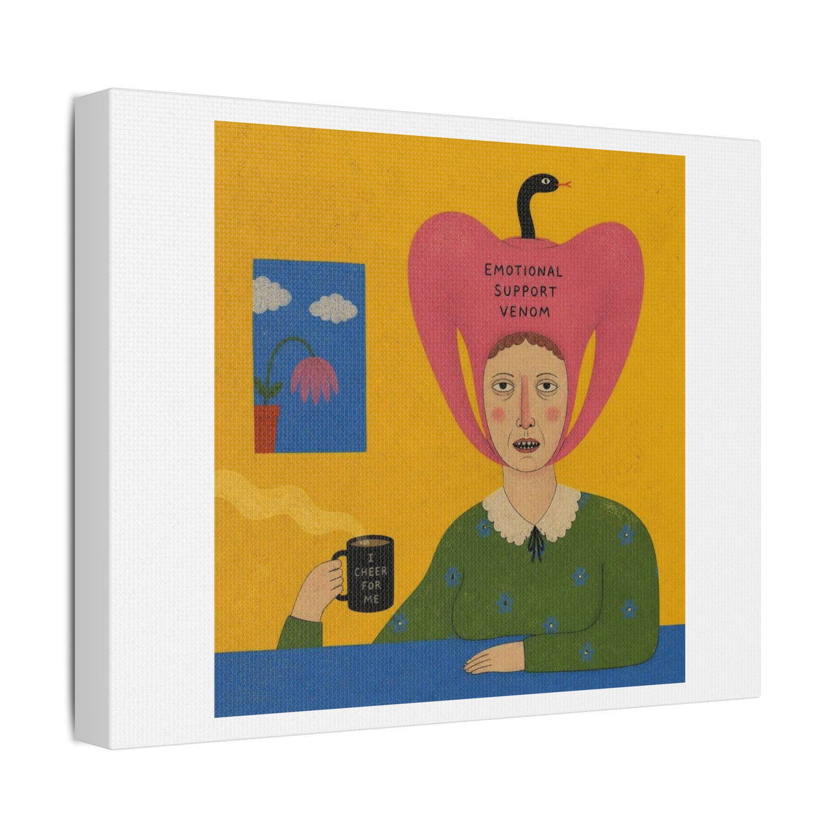 I Cheer for Me, Cartoon Art Print on Canvas