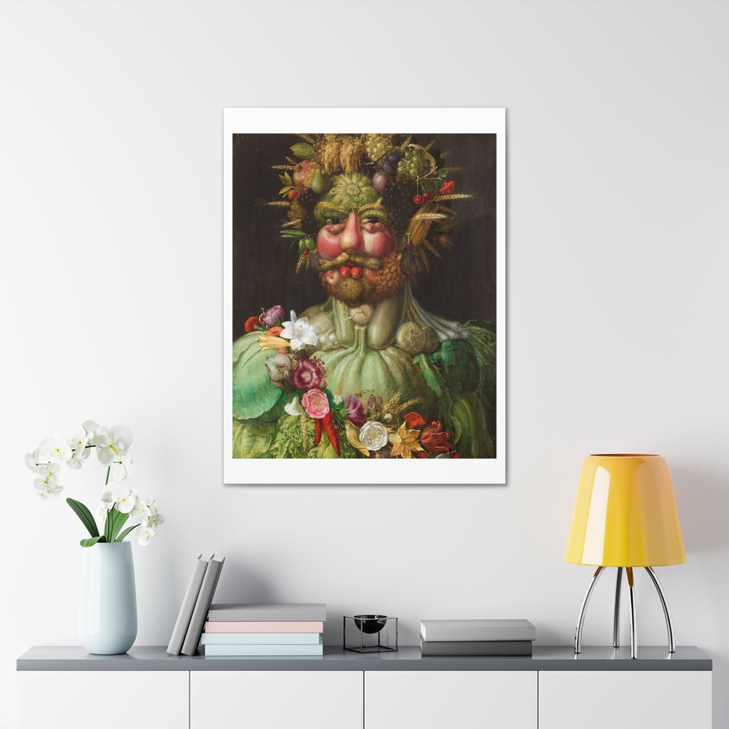 Emperor Rudolf II as Vertumnus (1590) by Giuseppe Arcimboldo, Art Print from the Original on Canvas