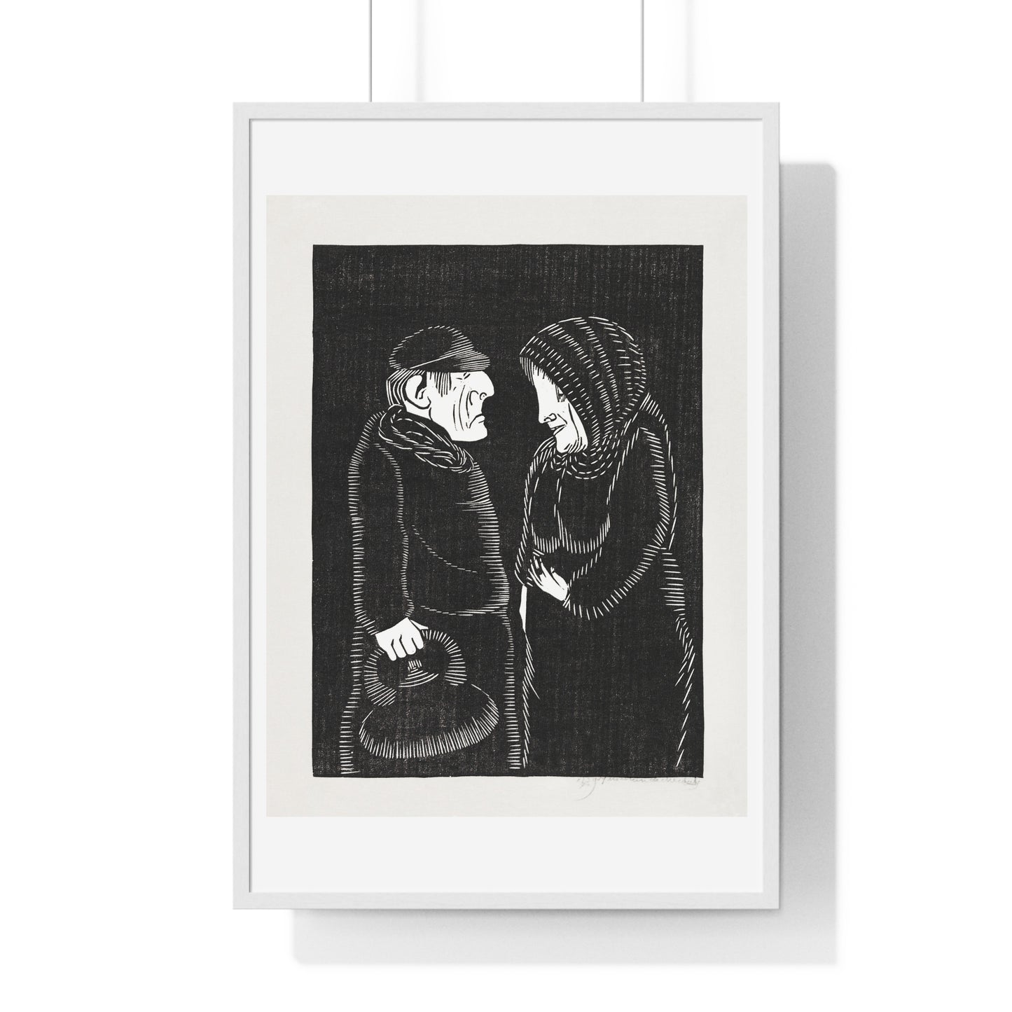 Fantastical Man and Woman 'Fantasie Man en Vrouw' (1929) by Samuel Jessurun de Mesquita, from the Original, Framed Art Print