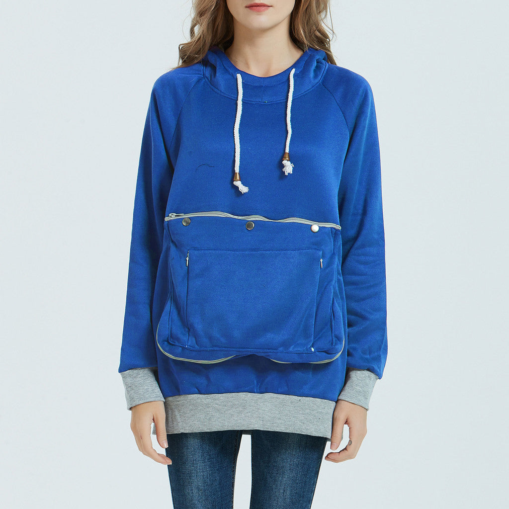 Women's Hoodie with Super-Size Front Travel Pocket, Multi Colours