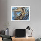 Abstract Painting of Light Brown and Blue Tree Bark, Canvas Art Print