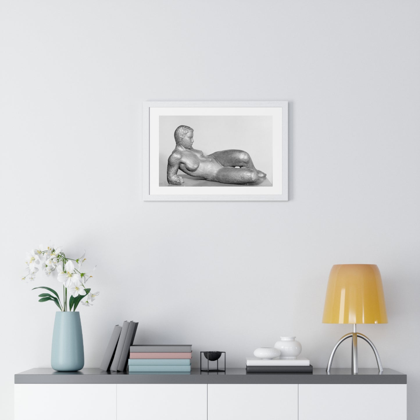 Model Study, Lying Nude Woman Without Arms, from the Original, Framed Art Print