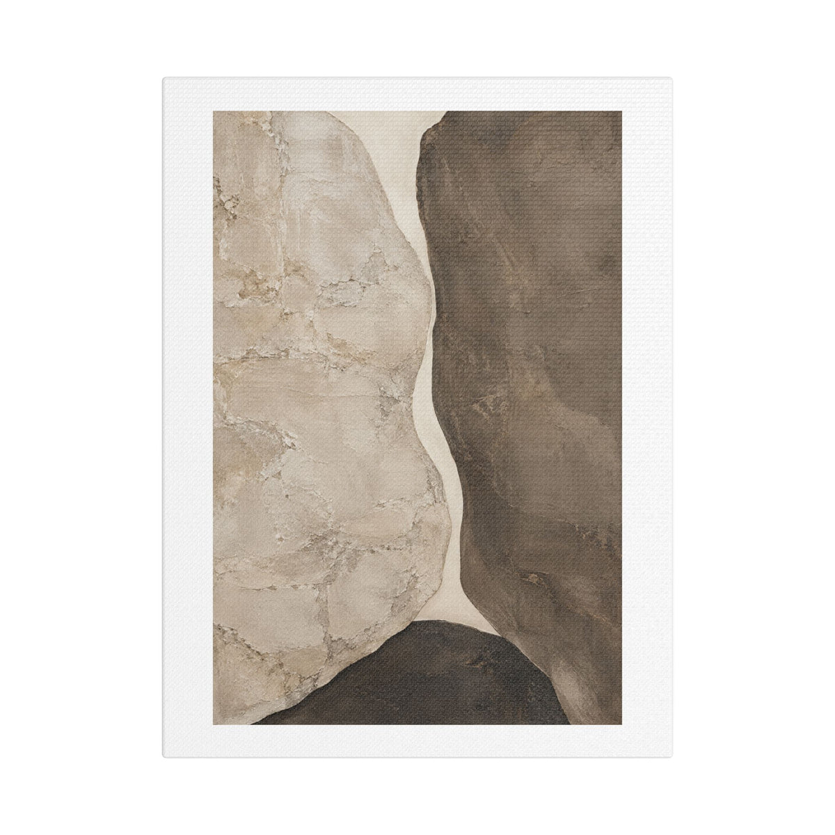 Travertine and Taupe Monoliths, Decor Art Print on Satin Canvas, Stretched