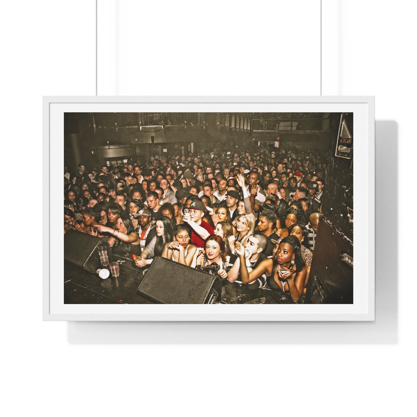 Crowd at Hip Hop Concert, Retro Photography (2017) from the Original, Framed Print