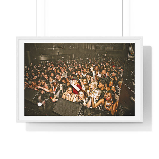 Crowd at Hip Hop Concert, Retro Photography (2017) from the Original, Framed Print