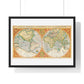 Antique Map 'Orbis Terrae' (1637) by Gerhard Mercator from the Original, Framed Art Print