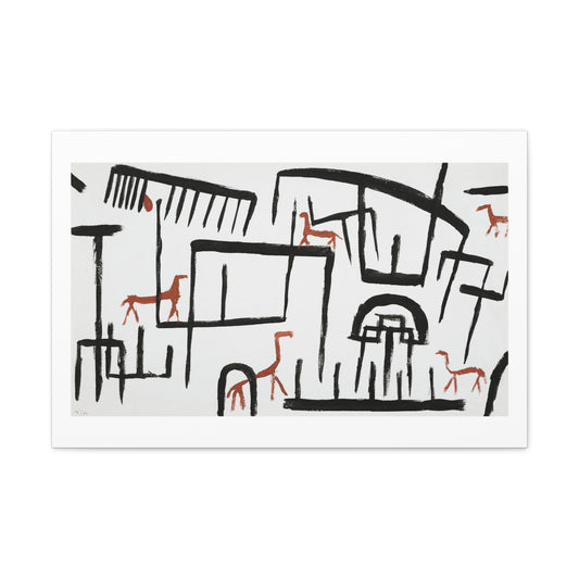 Animals in Enclosure (1938) by Paul Klee, Canvas Art Print from the Original