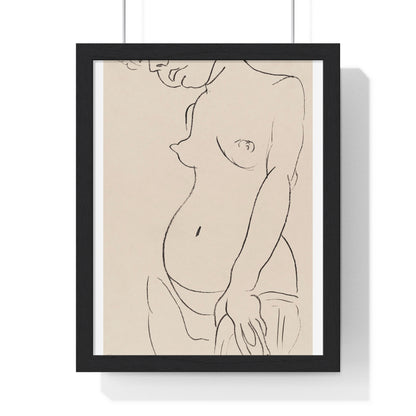 Nude Three Quarters, Part of Head Cropped (1913) by Henri Matisse from the Original, Framed Art Print