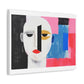 Minimal Simple Male Portrait Abstract Painting 'Designed by AI' Art Print on Canvas