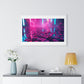 Petals on the Water, Pink Vibrant Art 'Designed by AI' Framed Print