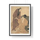 Japanese Vintage Art: Parting of Lovers, the Courtesan and her Lover (circa 1800) by Utamaro Kitagawa, Framed Art Print