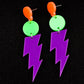 Fashion Colour-Contrast Lightning Strike Acrylic Earrings