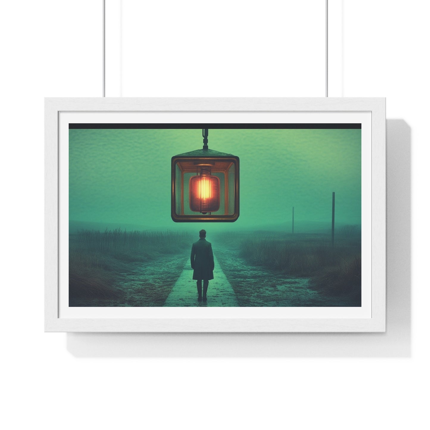 Cinematic Dystopia, Photographic Art 'Designed by AI' Framed Print