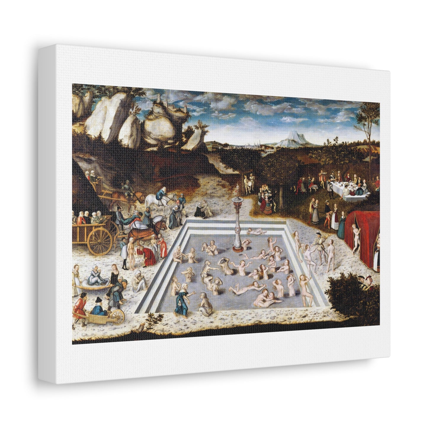 The Fountain of Youth (1546) by Lucas Cranach, Art Print from the Original on Canvas