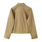 Vireous Polo Collar Camel Denim Jacket and Trousers Suit