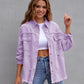 Vireous Women's Ripped Shirt Jacket Pastel Colours