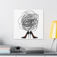 Fashion Stilettos Cartoon Art 'Designed by AI' Canvas Art Print