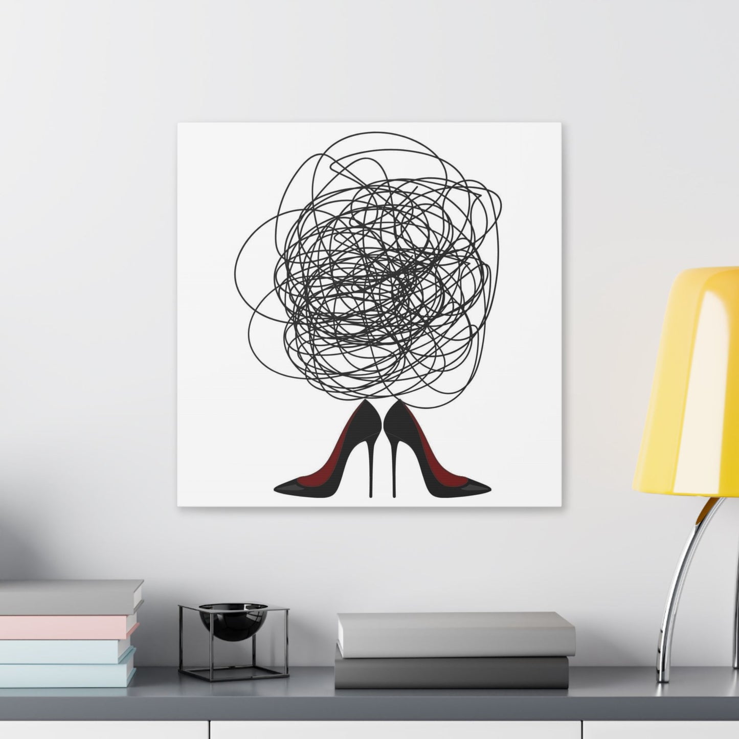 Fashion Stilettos Cartoon Art 'Designed by AI' Canvas Art Print
