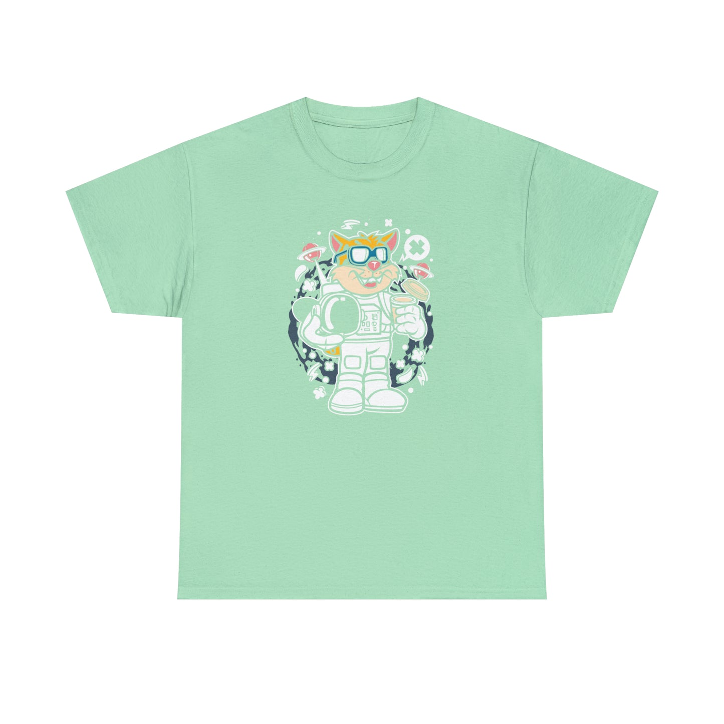 Leopard Astronaut Cartoon T-Shirt