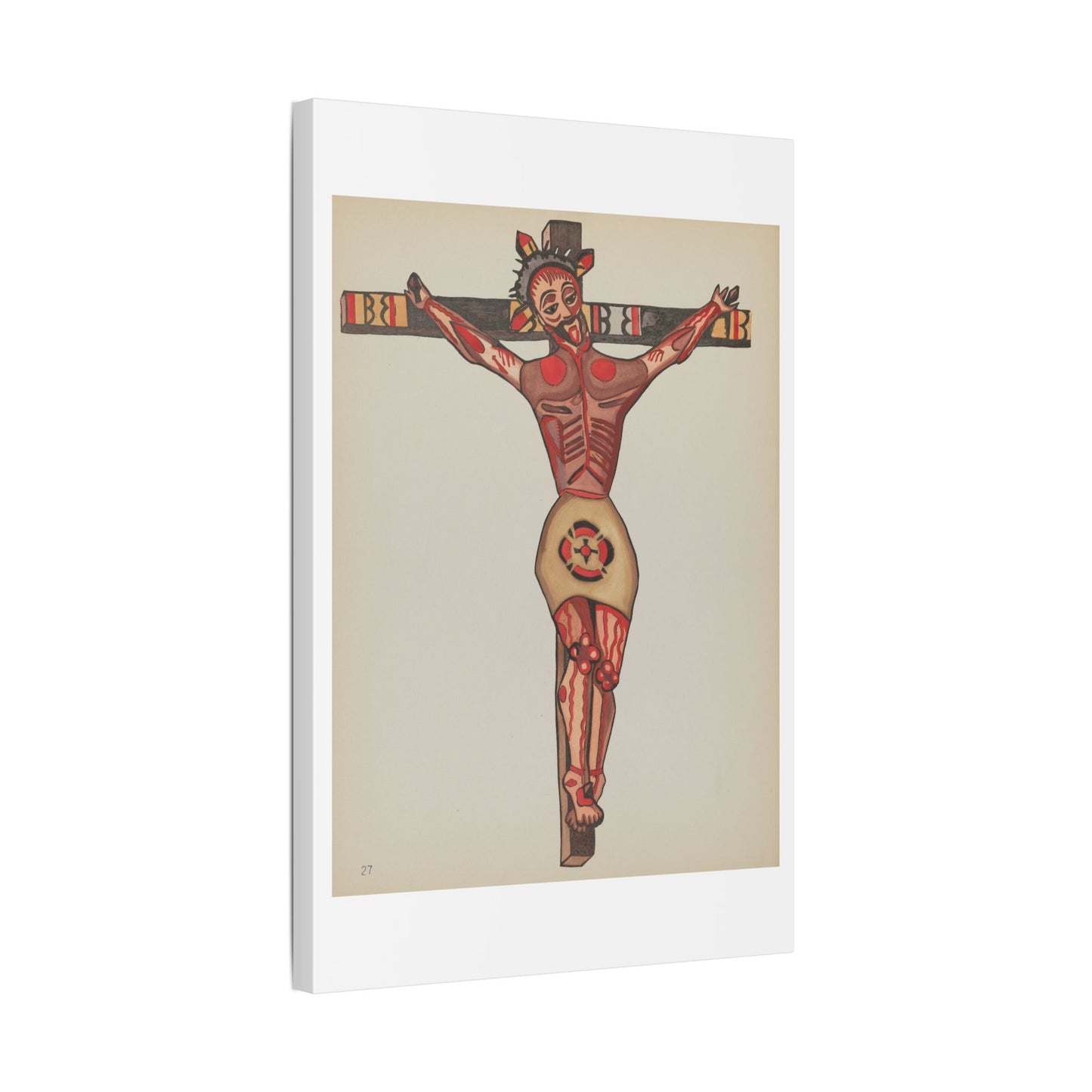 Plate 27 Christ Crucified from Portfolio Spanish Colonial Designs of New Mexico, from the Original, Canvas Art Print