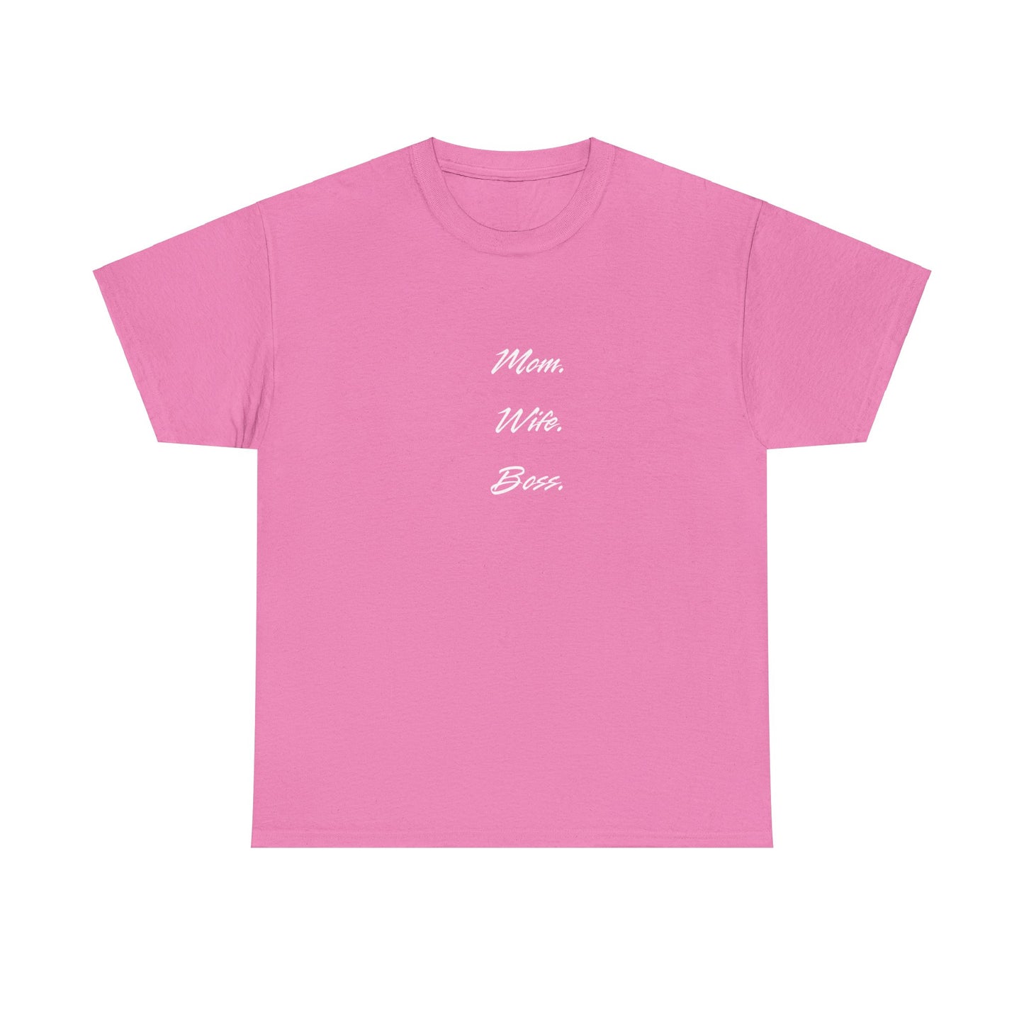 'Mom, Wife, Boss' Heavy Cotton T-Shirt