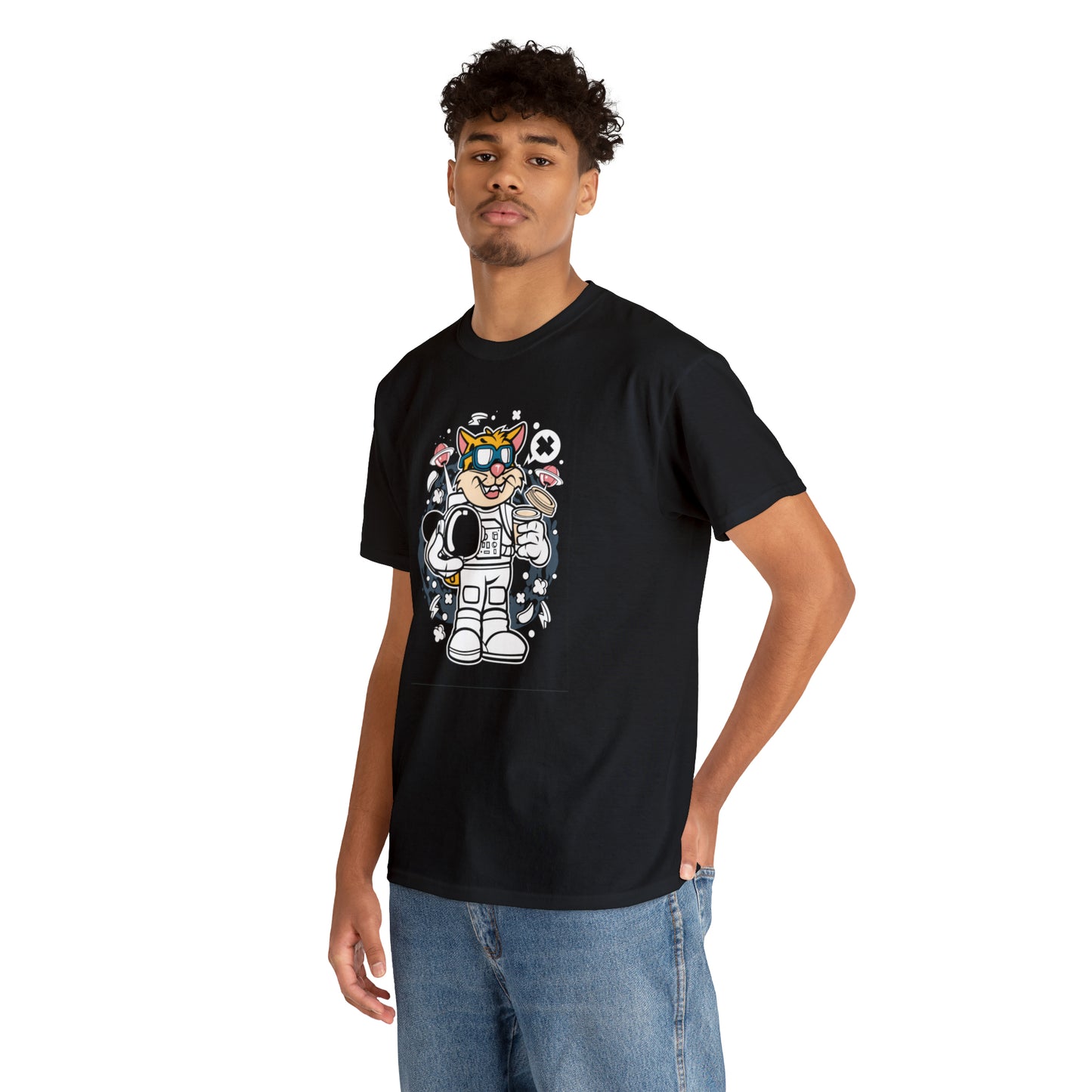 Leopard Astronaut Cartoon T-Shirt