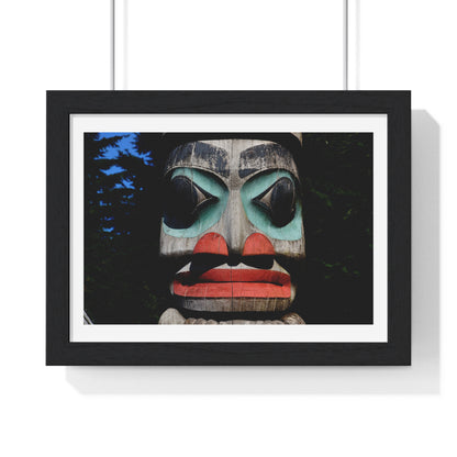 Totem Poles and Masks, from the Original, Framed Art Print