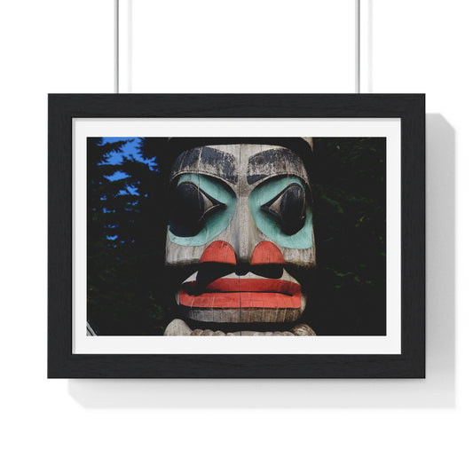 Totem Poles and Masks, from the Original, Framed Art Print