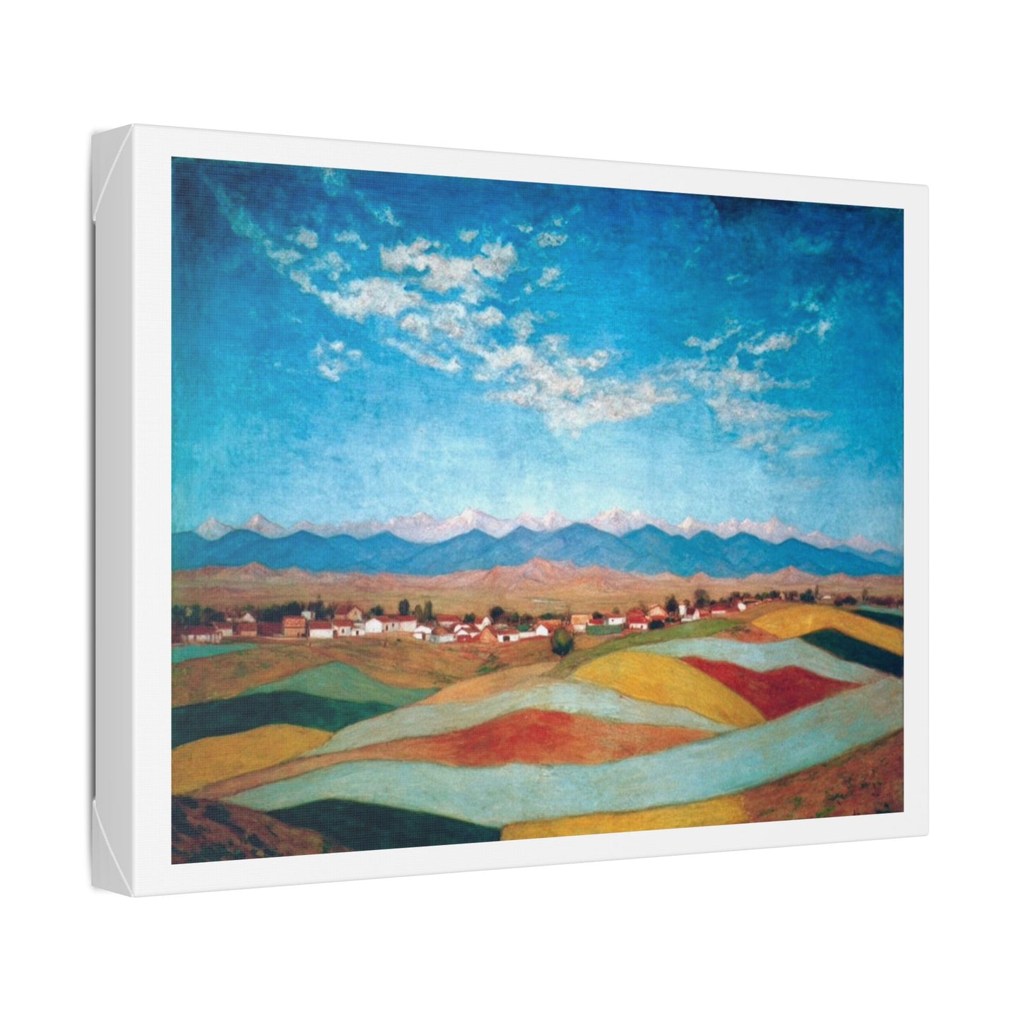 American Autumn Landscape, Pastel Art 'Designed by AI' Canvas Art Print