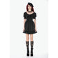 Dark in Love Gothic Lace Square-Neck Puff-Sleeve Dress