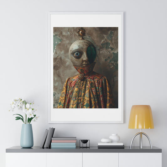 Head Replacement III, Abstract Art 'Designed by AI', Framed Art Print