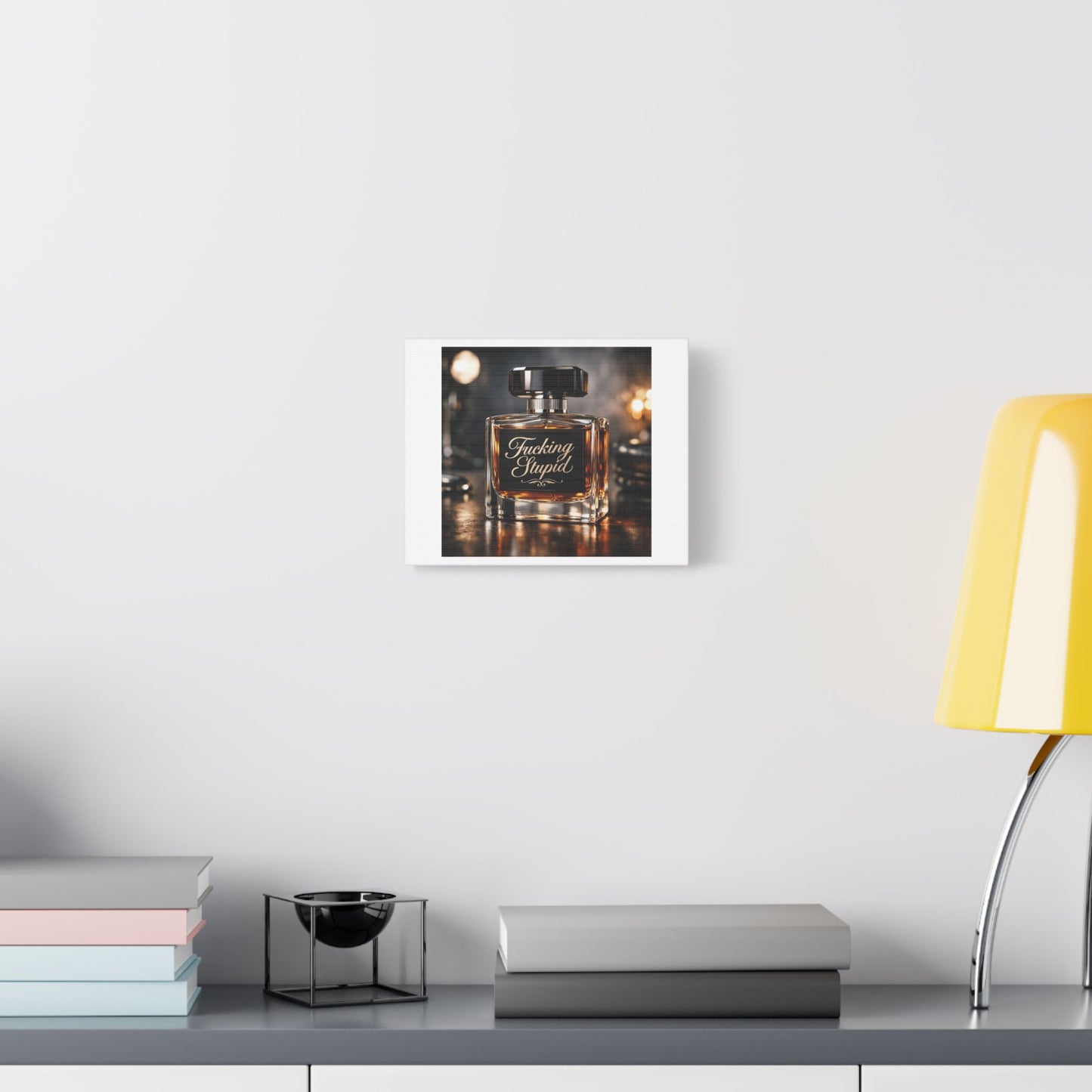 Fucking Stupid, Anti-Consumerism Protest Art 'Designed by AI' Art Print on Canvas