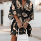 Vireous Fashion Print Doll-Sleeve Loose Summer Dress