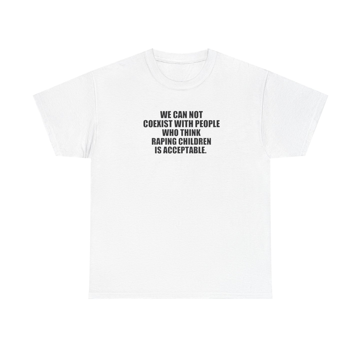 We Cannot Co-Exist with People Who Think Raping Children is Acceptable, Politics T-Shirt