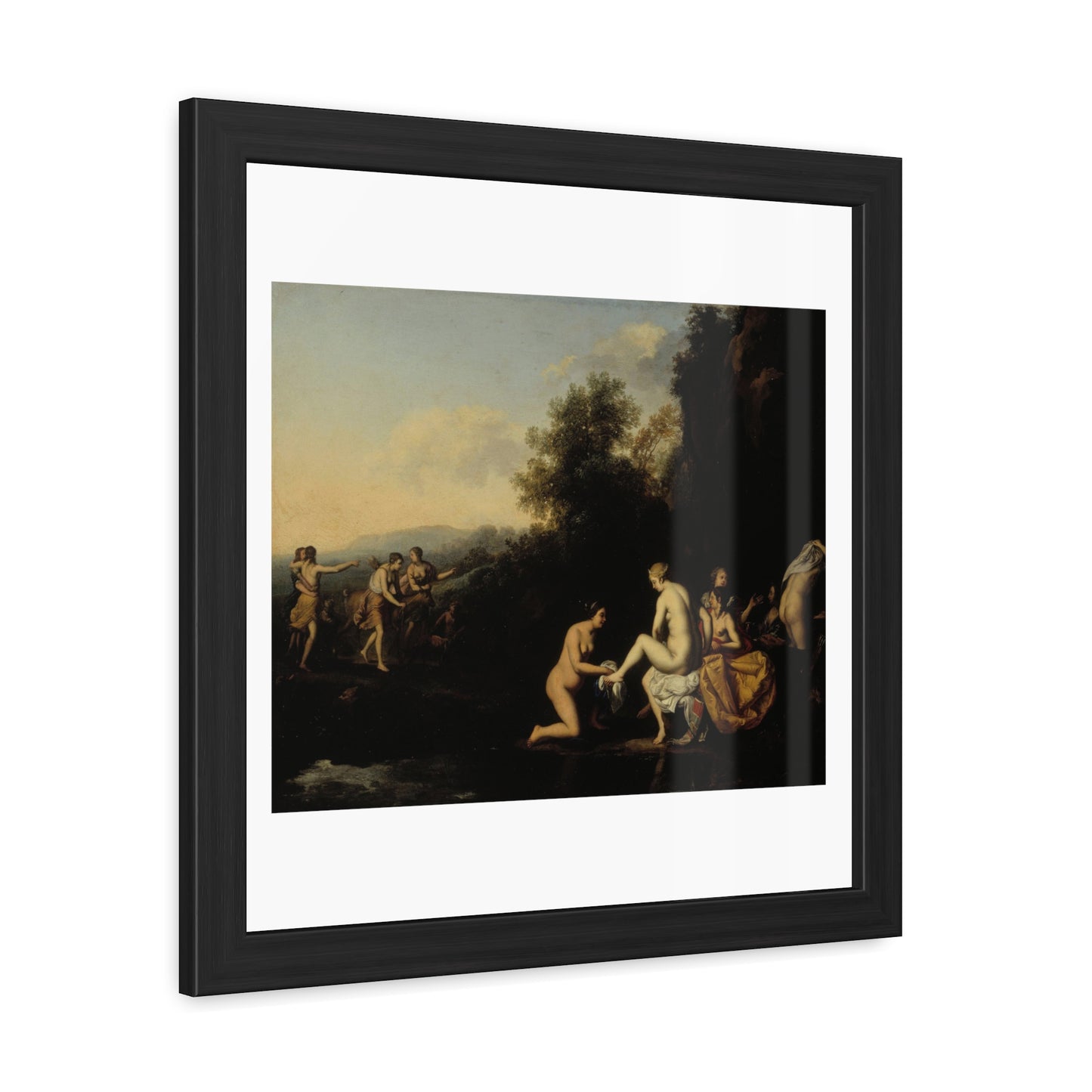 Diana with Bathing Nymphs (1598–1684) by Daniel Vertangen Reproduction of the Famous Painting from the Original, Wooden Framed Print