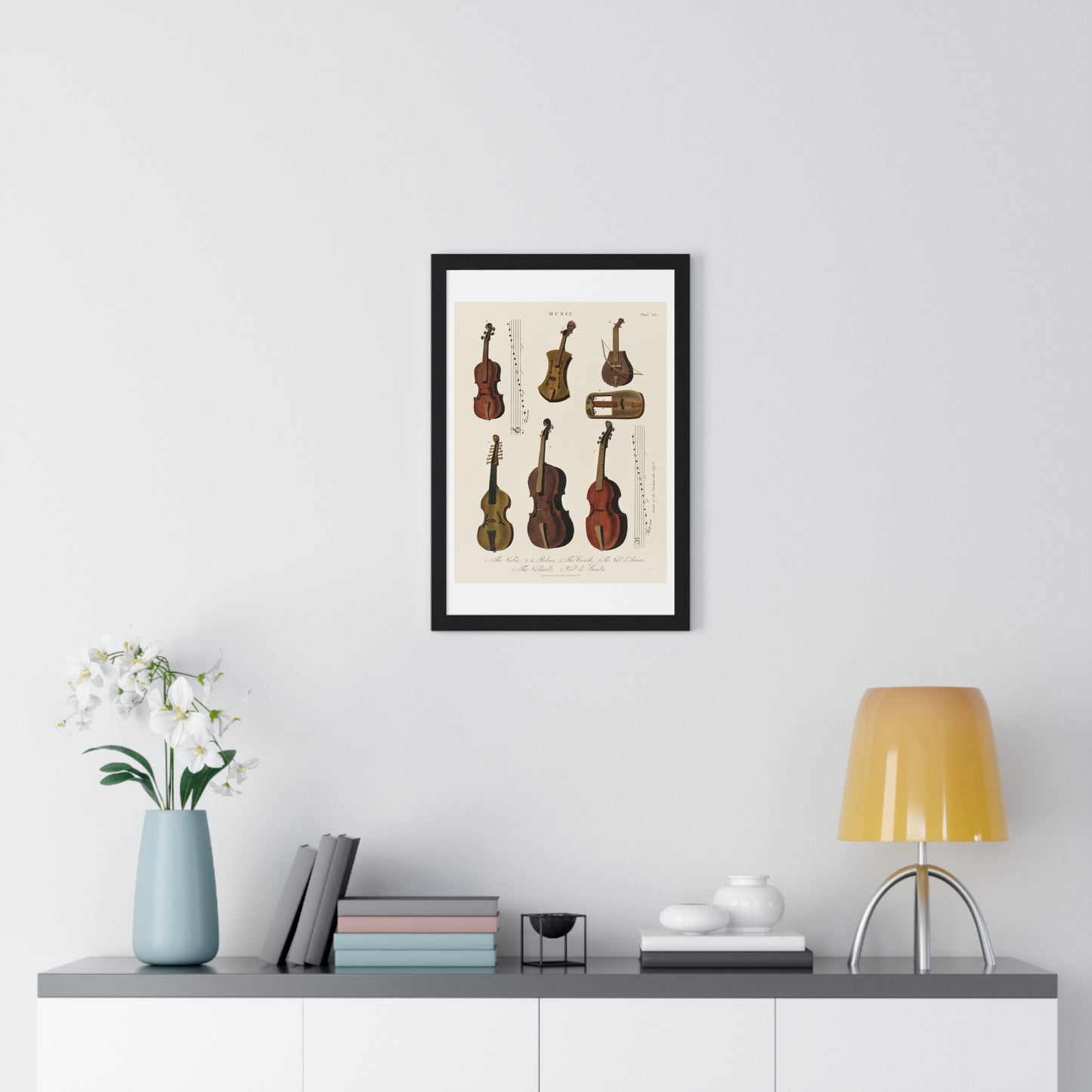 A Collection of Antique Violin, Viola, Cello and More from Encyclopedia Londinensis (1810) from the Original Art Print on Canvas