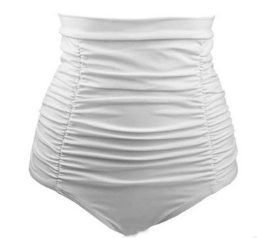 High-Waist Pleated Bikini Bottoms, Adjustable Briefs Brazilian Cut, For You to Mix and Match