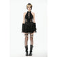 Dark in Love Bondage Mesh-Panel Buckle Halter Top